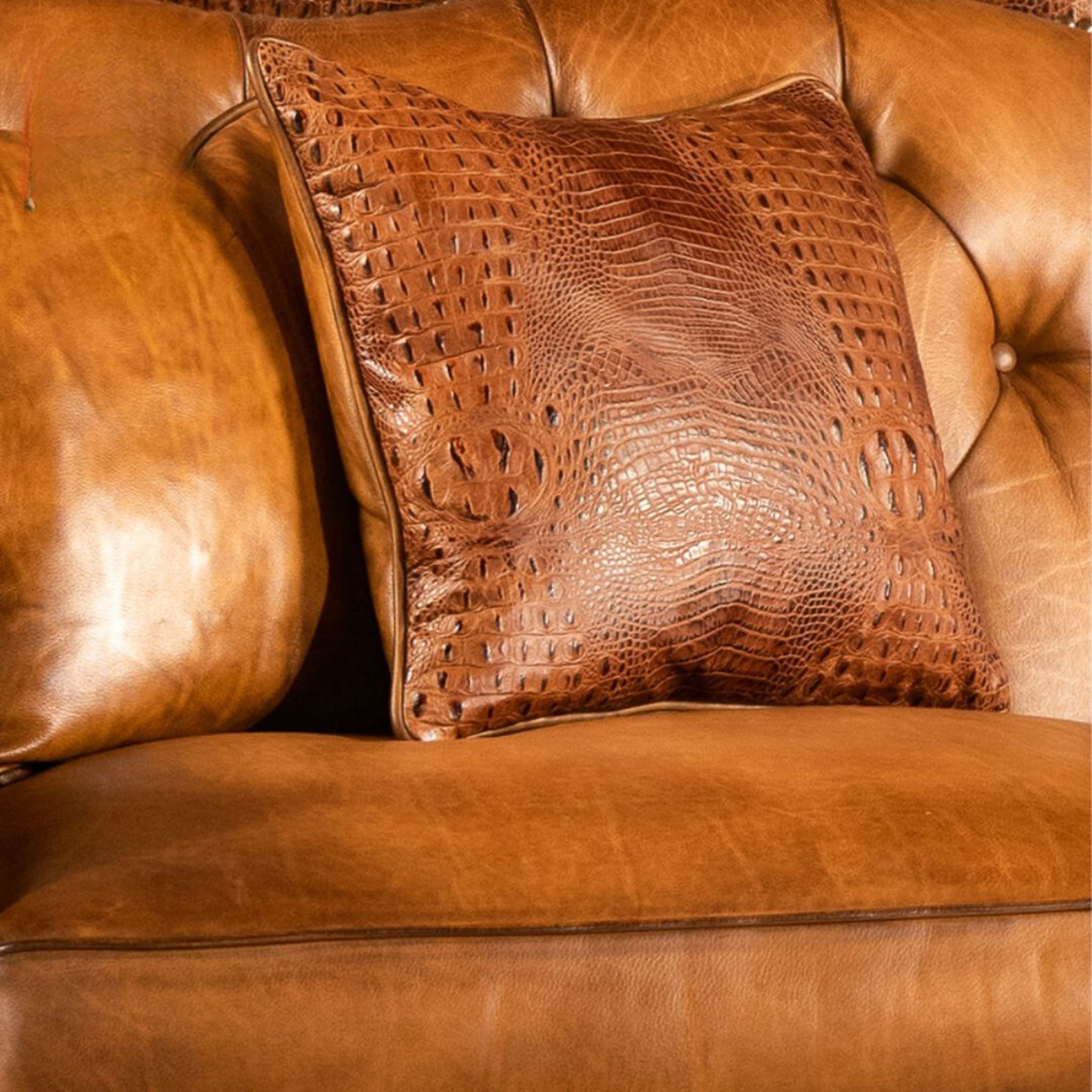 Modern Leather Tufted Leather Sofa 3 Mahaii
